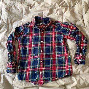 EUC Janie and Jack plaid button down size 6